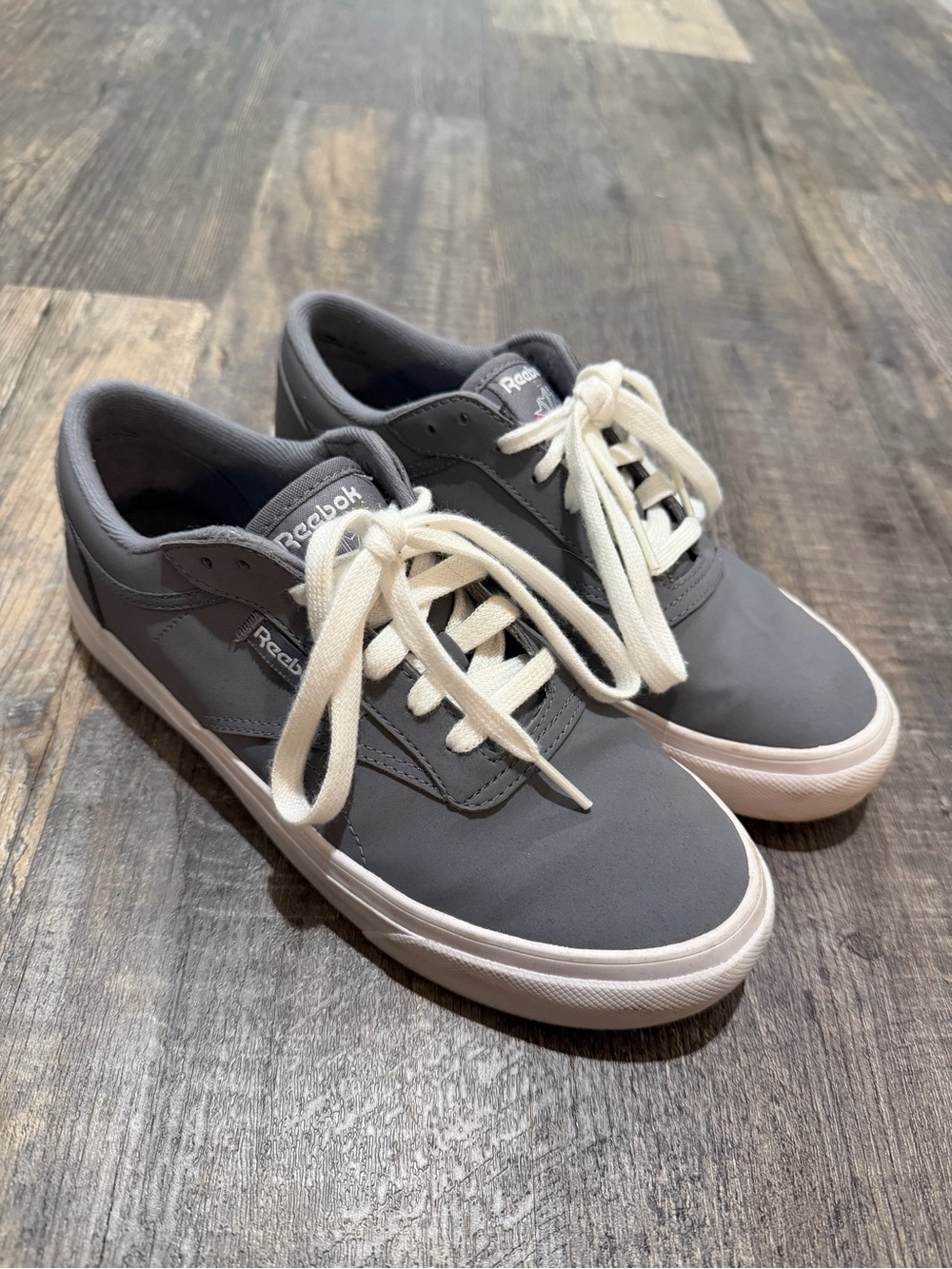 Reebok Shoes Youth Casual Sneakers Comfort H69254 Gray Leather Lace Up Low Top